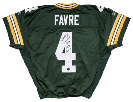 2003 Brett Favre Game Used, Signed & Inscribed Green Bay Packers Home Jersey Used on 12/28/2003 (Favre LOA & PSA/DNA) 